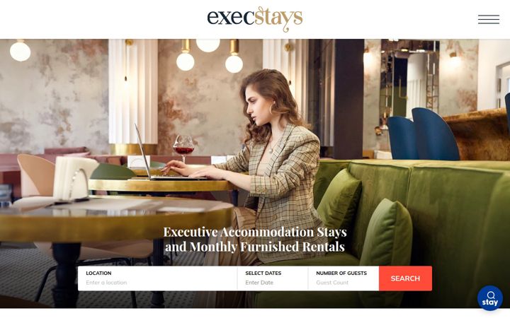 Screenshot of execstays.com