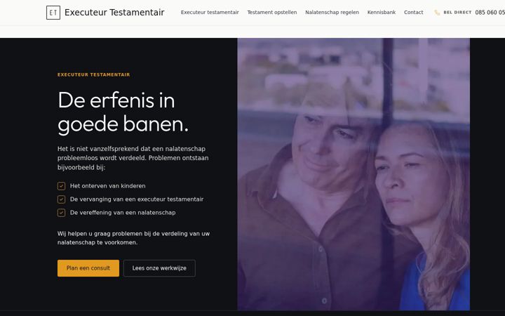 Screenshot of executeurtestamentair.com