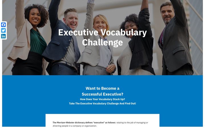 Screenshot of executive-vocabulary.com