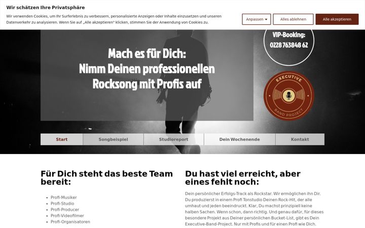 Screenshot of executivebandproject.de