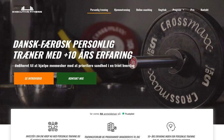 Screenshot di executivefitness.dk