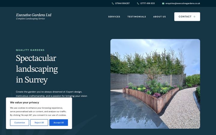 Screenshot of executivegardens.co.uk