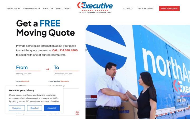 Screenshot of executivemovingsystems.com
