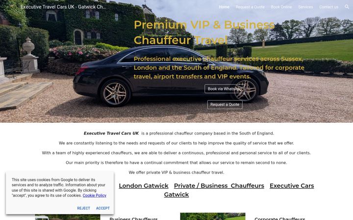 Screenshot of executivetravelcars.co.uk