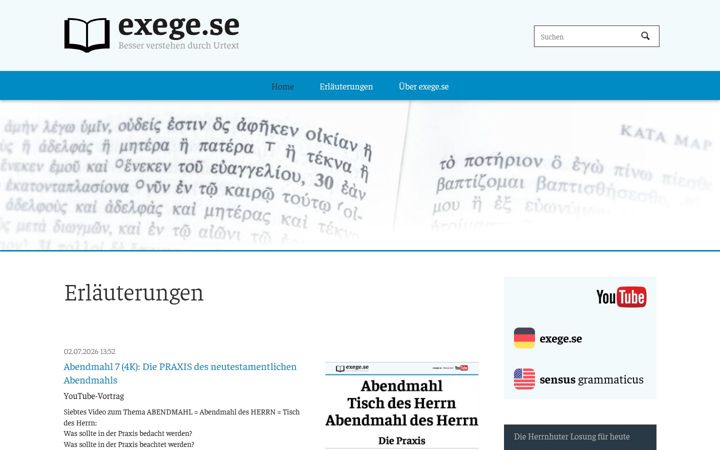 Screenshot of exege.se