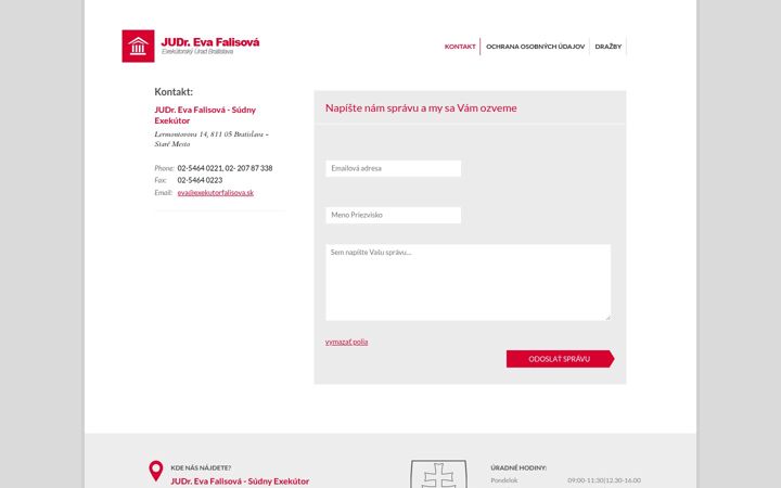 Screenshot von exekutorfalisova.sk