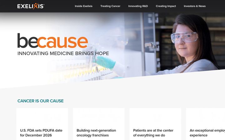 Screenshot of exelixis.com