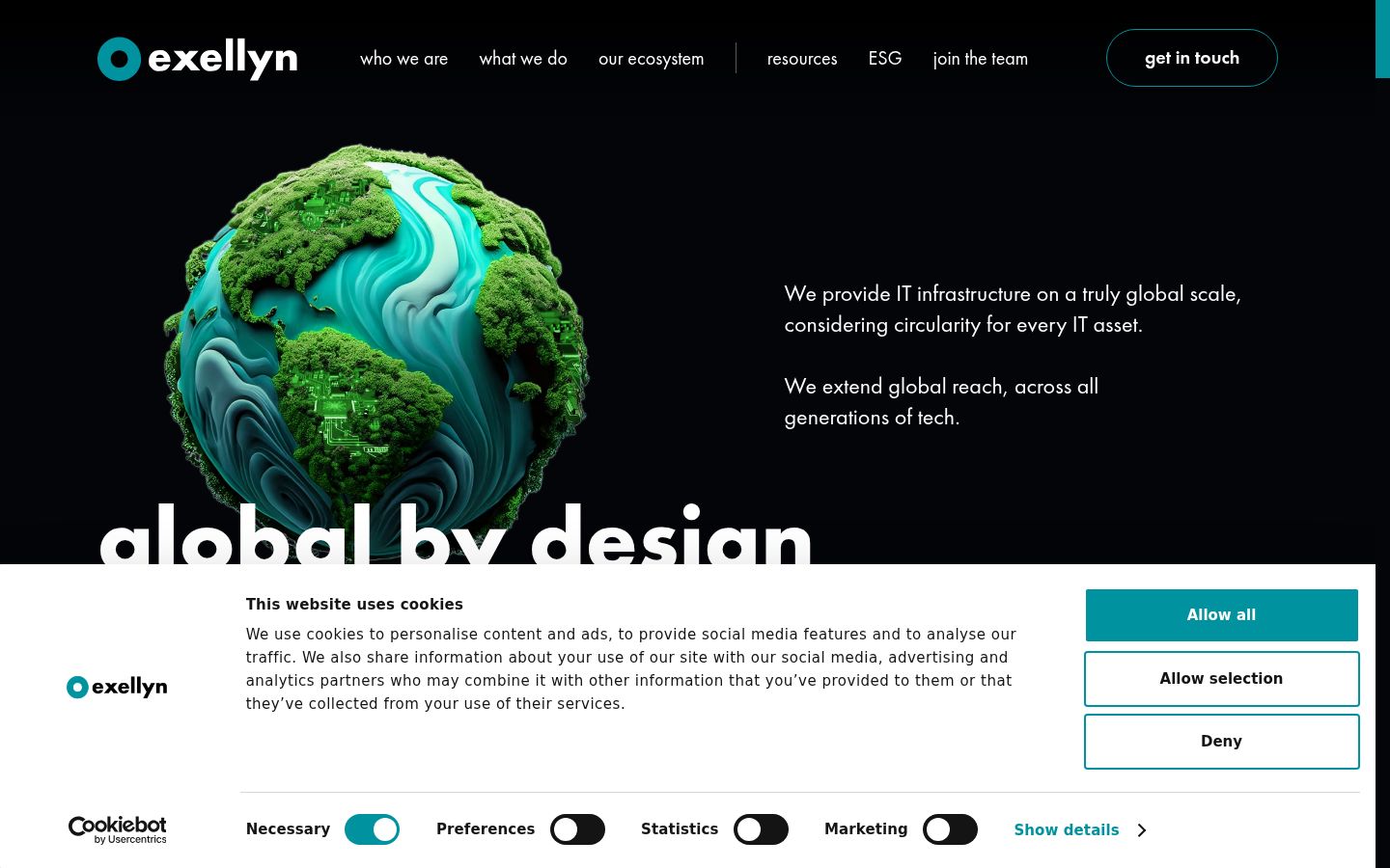 Screenshot of the consent banner shown before any interaction