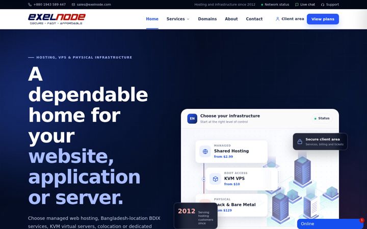 Screenshot of exelnode.com