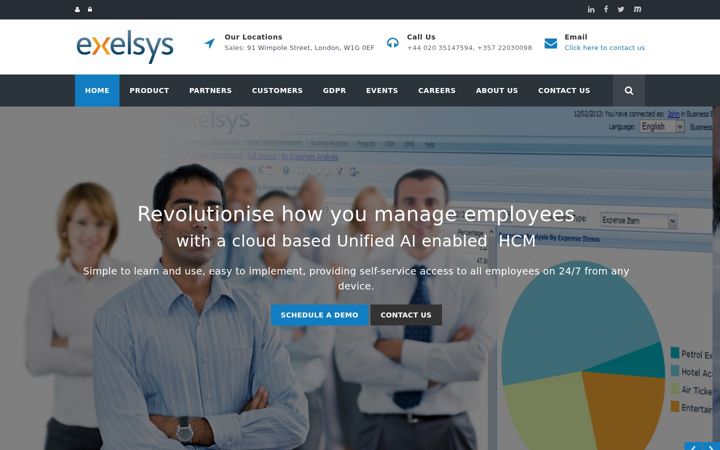 Screenshot of exelsys.co.uk