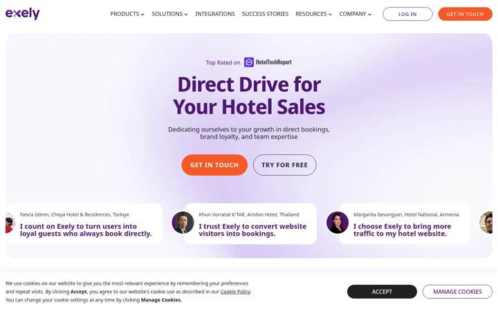 Screenshot of exely.com