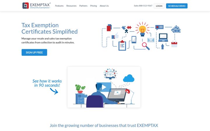Screenshot of exemptax.com