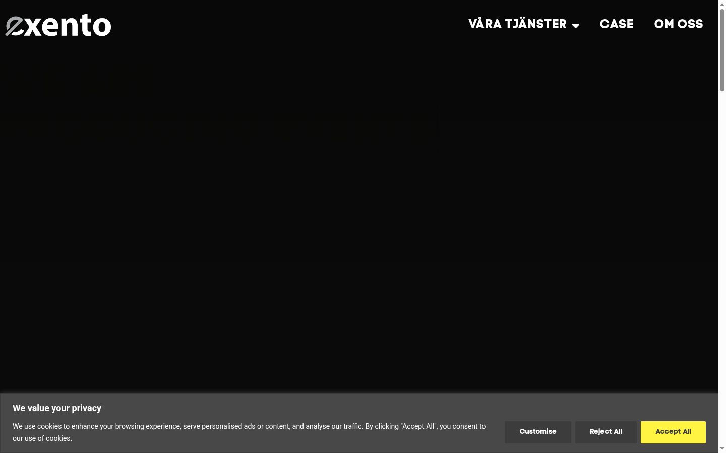 Screenshot del banner di consenso mostrato prima di qualsiasi interazione