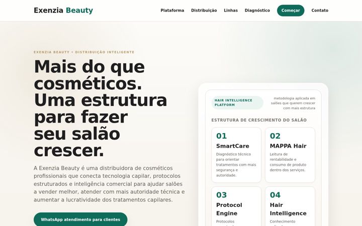 Screenshot di exenziabeauty.com.br