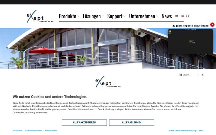 Screenshot of exept.de