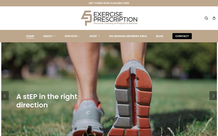 Screenshot of exercise-prescription.co.uk