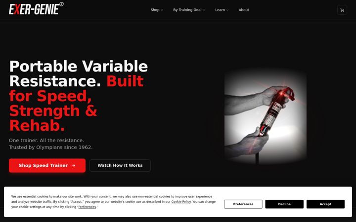 Screenshot of exergenie.com