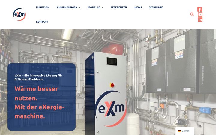 Screenshot of exergiemaschine.com