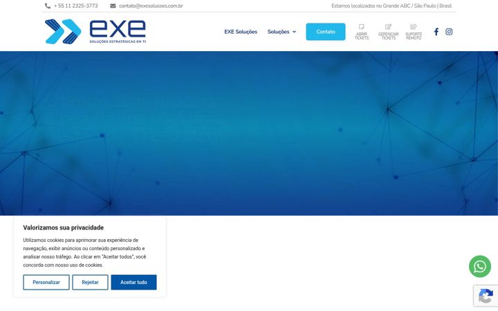 Screenshot of exesolucoes.com.br