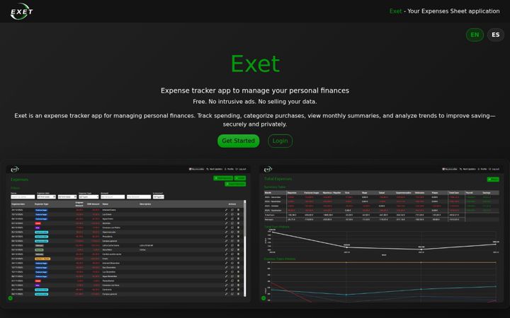 Screenshot of exet.es