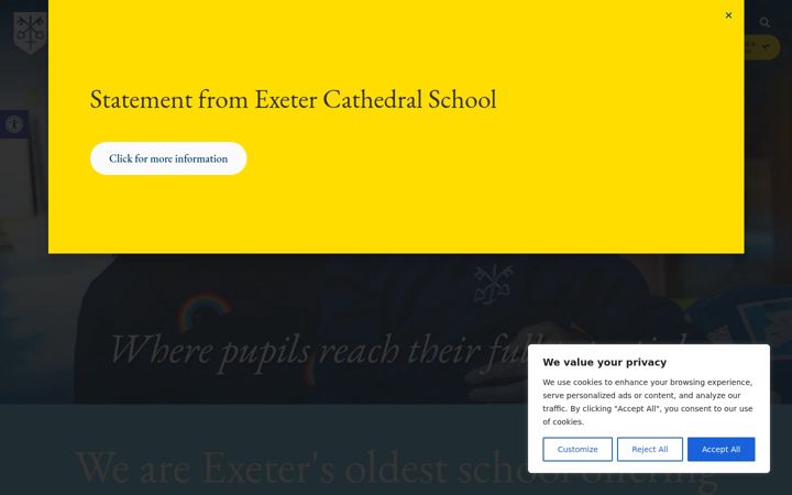 Képernyőkép: exetercathedralschool.co.uk