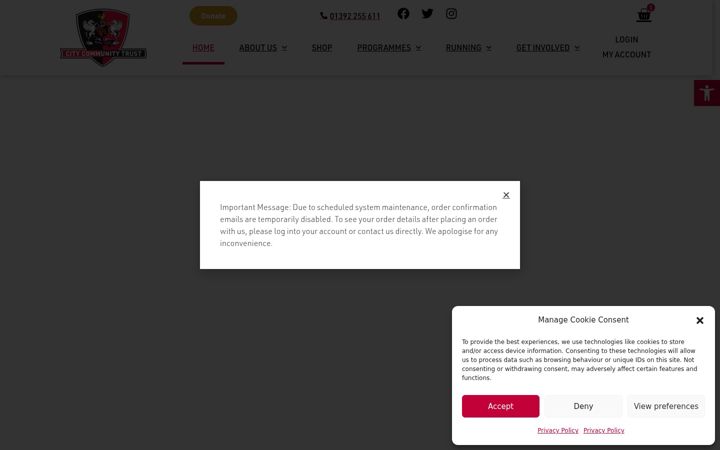 Screenshot of exetercct.org