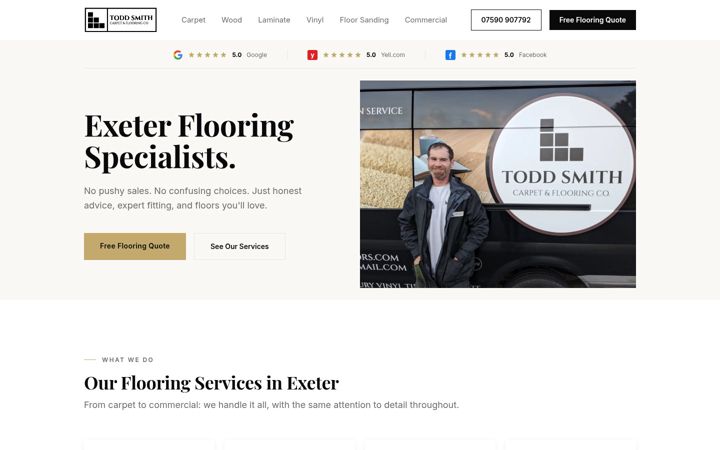 Screenshot of exeterfloors.com