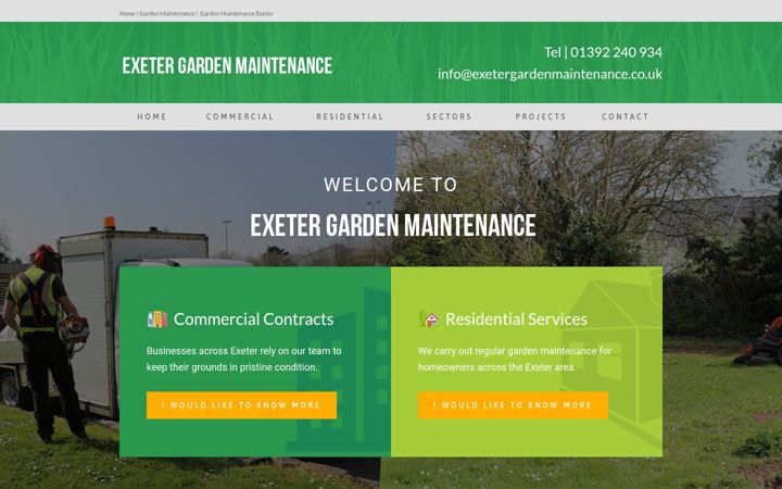 Screenshot of exetergardenmaintenance.co.uk