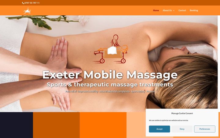 Screenshot of exetermobilemassage.co.uk