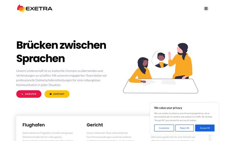 Screenshot of exetra-db.com