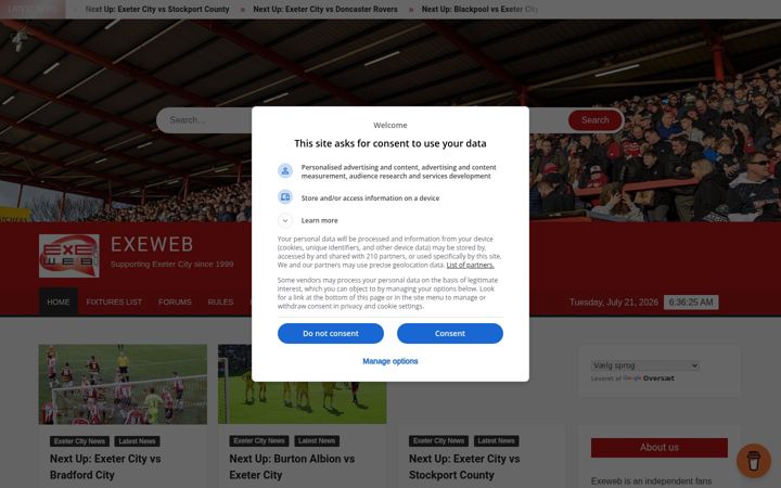 Screenshot of exeweb.com