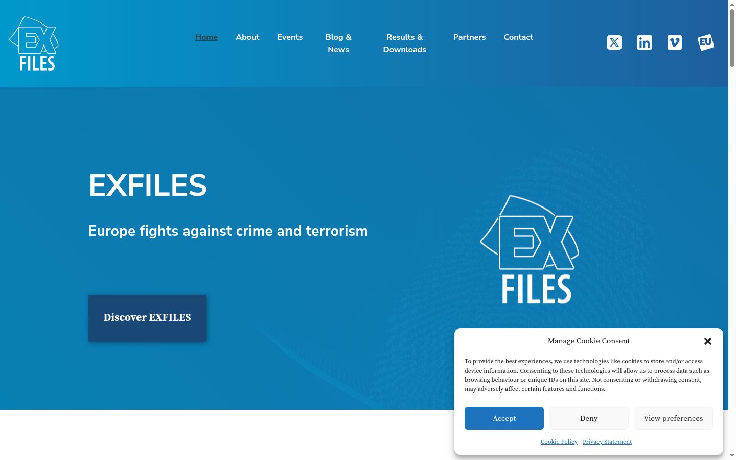 Screenshot of the consent banner shown before any interaction