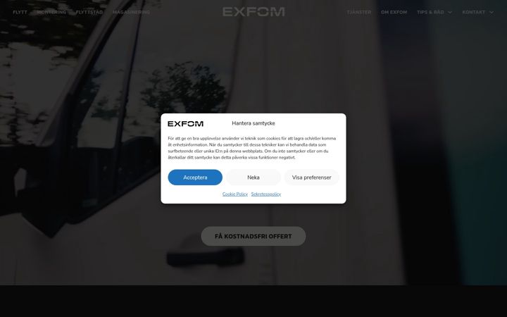 Screenshot of exfom.se