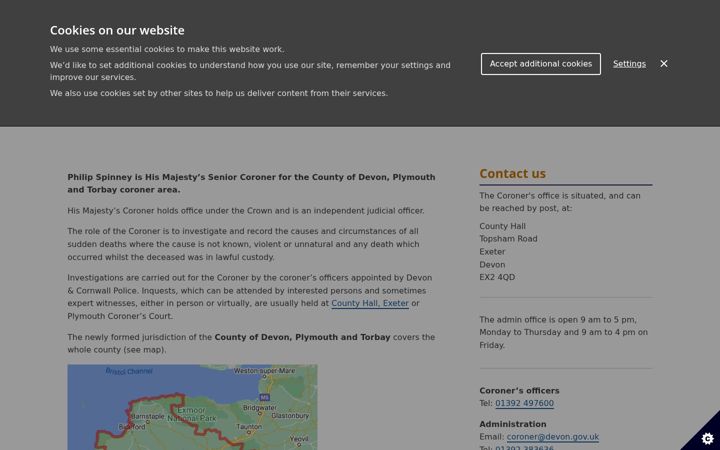 Screenshot of exgdcoroner.org.uk