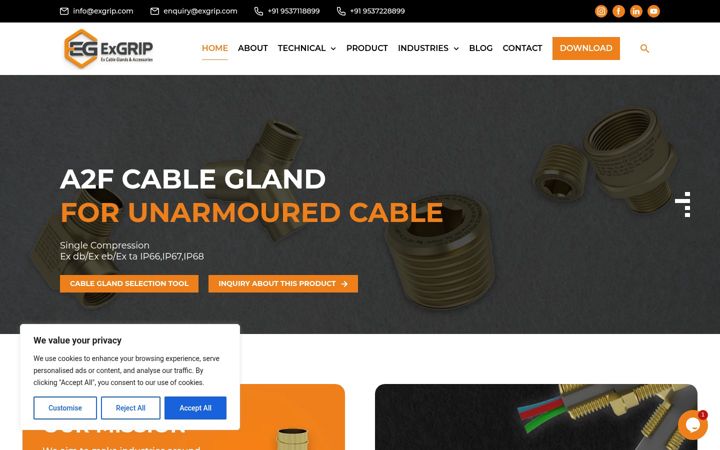 Screenshot of exgrip.com