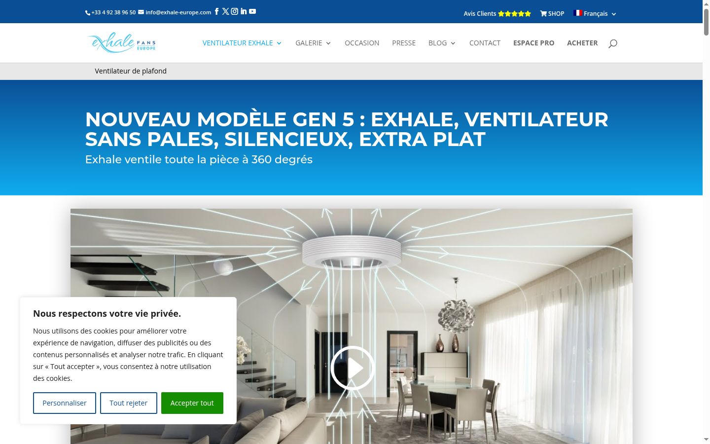 Screenshot del banner di consenso mostrato prima di qualsiasi interazione