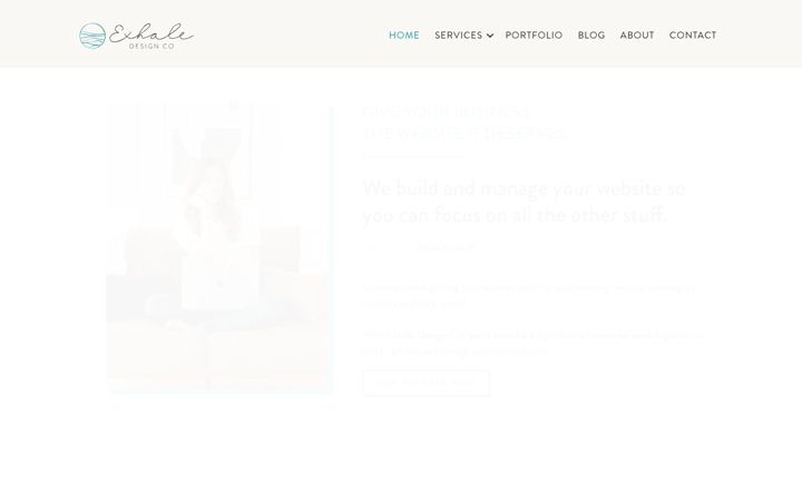 Screenshot of exhaledesignco.com