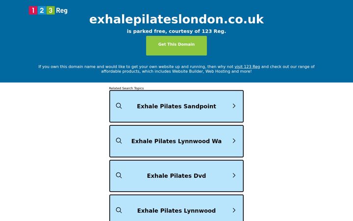 Screenshot of exhalepilateslondon.co.uk
