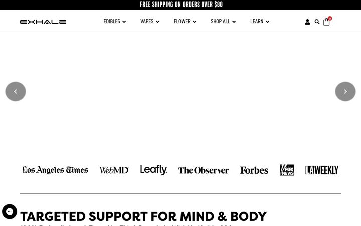Screenshot of exhalewell.com