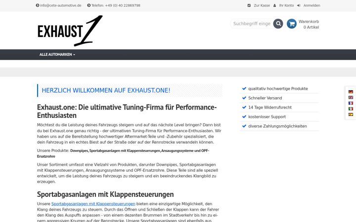 Screenshot of exhaust.one