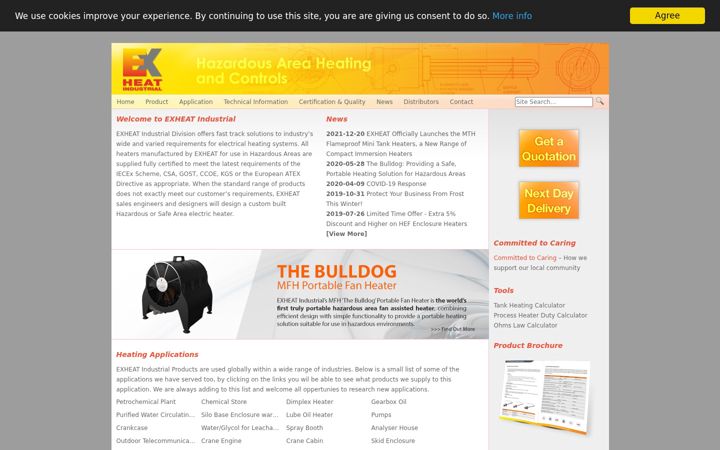 Screenshot of exheat-industrial.com