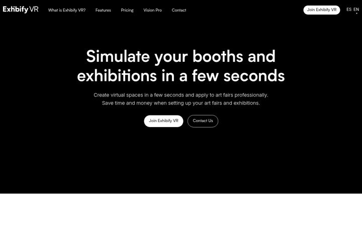 Screenshot di exhibifyvr.net
