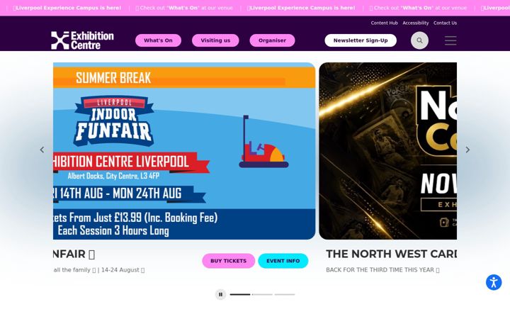 Screenshot of exhibitioncentreliverpool.com