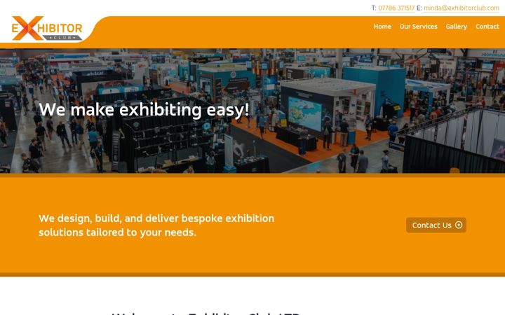 Screenshot of exhibitorclub.com