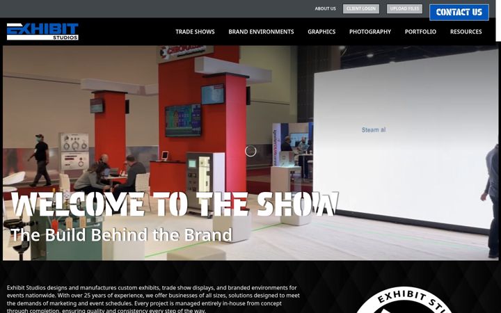 Screenshot of exhibitstudios.com