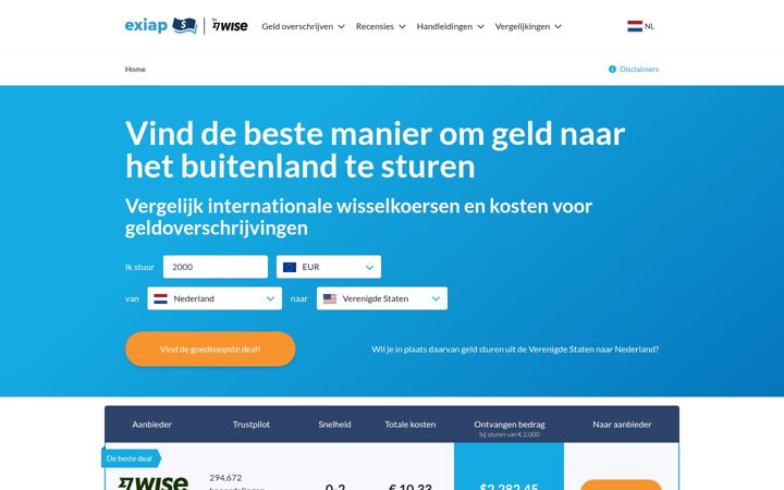 Screenshot of exiap.nl