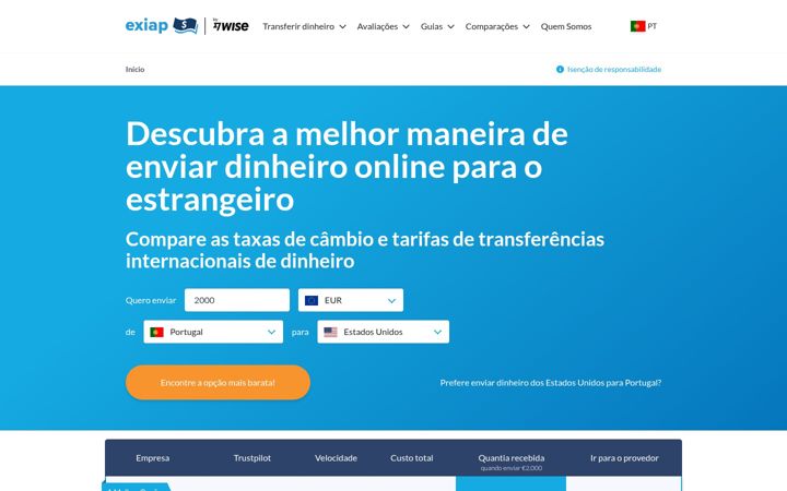 Screenshot of exiap.pt