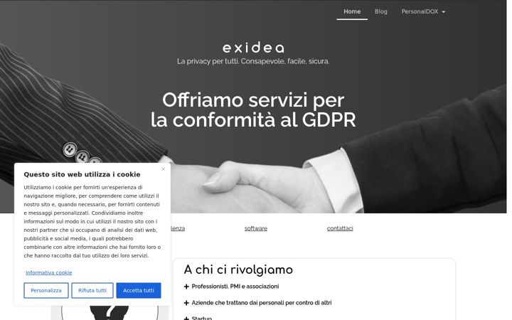 Screenshot van exidea.it