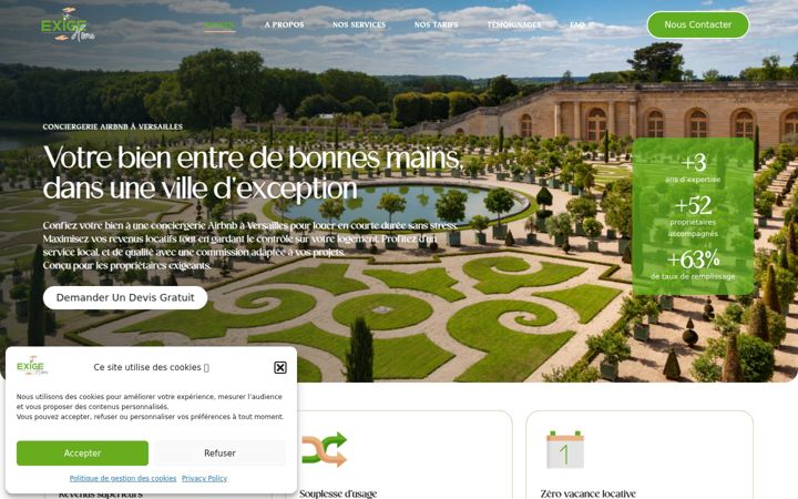 Screenshot of exigehome-versailles-conciergerie.fr