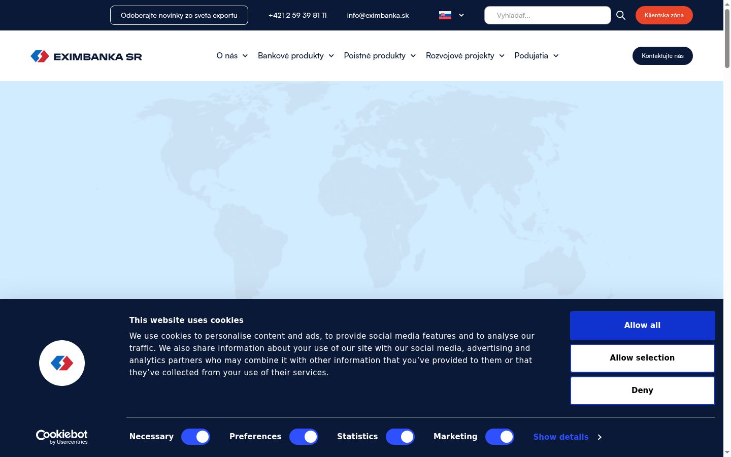 Screenshot van de toestemmingsbanner zoals getoond vóór enige interactie
